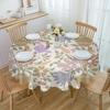 Flowers Foliage Round Tablecloth Waterproof Table Cover For Wedding Party Decoration Dining Table Cover