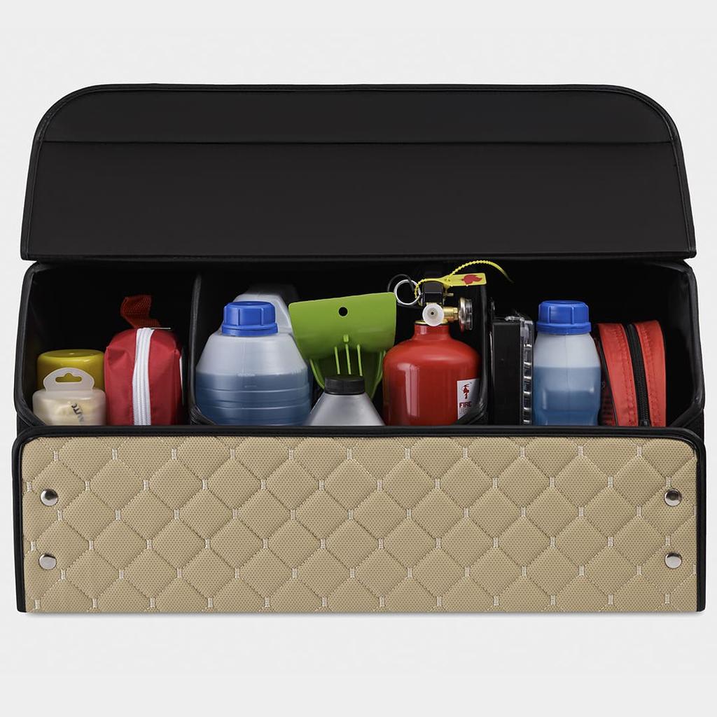 Органайзер в багажник автомобиля премиум-класса, бежевый, с системой магнитной фиксации, 5 размеров, сумка для хранения в багажнике