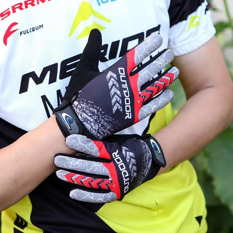 MTB Велосипедные Перчатки Велосипед Езда на Велосипеде Перчатки на Полный Палец Мотоциклетные Перчатки Унисекс Нескользящие Защита от Солнца Дышащие Сенсорный Экран На Открытом Воздухе Практичное Использование