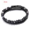 Браслет из натурального камня с вулканом и тигровым глазом для мужчин и женщин, браслет из коровьей веревки, ювелирные изделия для рук
