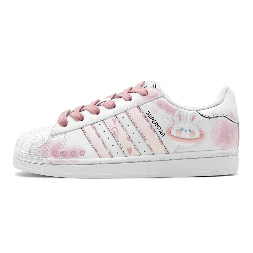 adidas Originals Superstar 2 Розовая Планета Кролик Низкие Повседневные Скейтбордические Кроссовки Унисекс Розовый Белый IH8659(TeamS2-S-BOX)
