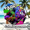 Custom Name Personalized Game Rainbow Friends Print Umbrella, Auto Open Close, 8‑Rib Sturdy Frame, Commute Camping Hiking Use, Birthday Gift