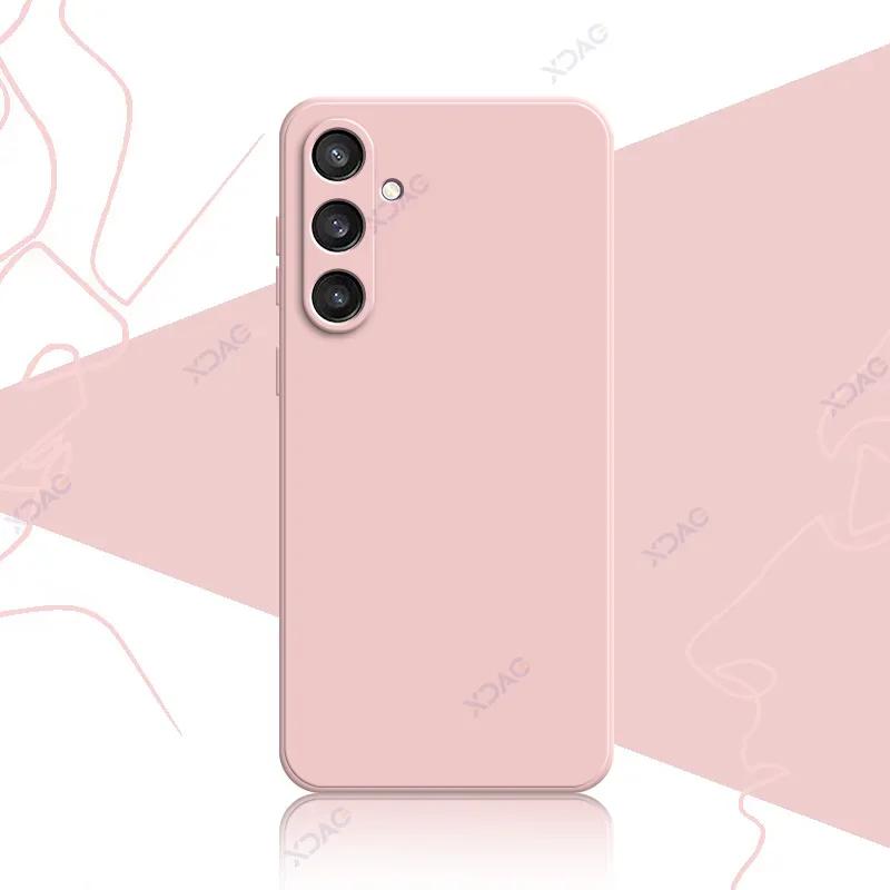 Роскошные квадратные жидкие силиконовые чехлы для Samsung S24 Plus Ultra SamsungS24 S24Plus S24Ultra 5G 360 Мягкий защитный корпус