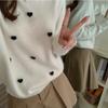 Women's Autumn and Winter Round Neck Sweet Heart Pullover Knitted Jumper
