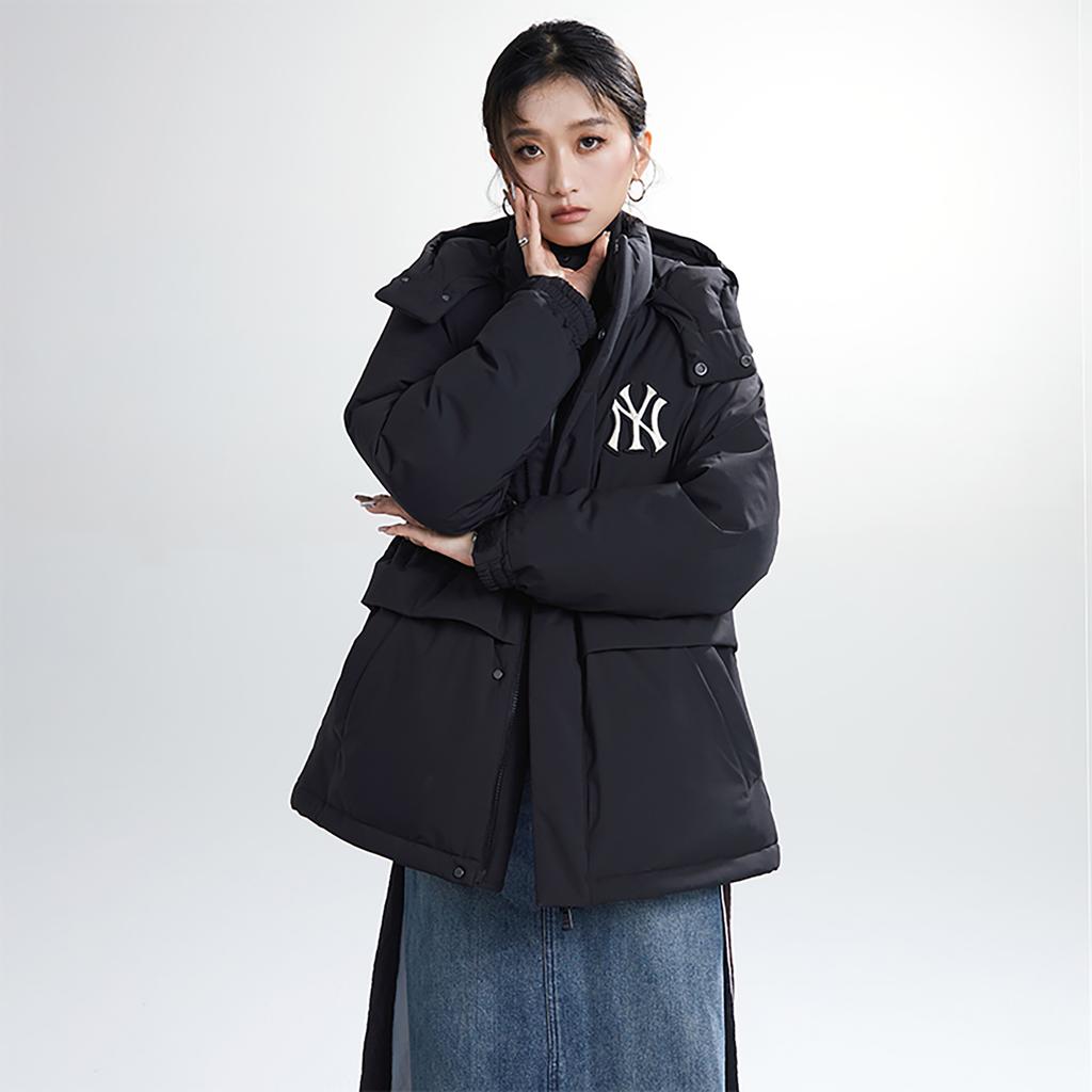 Новый пуховик MLB FW23 средней длины унисекс черный 3ADJEC736-50BKS