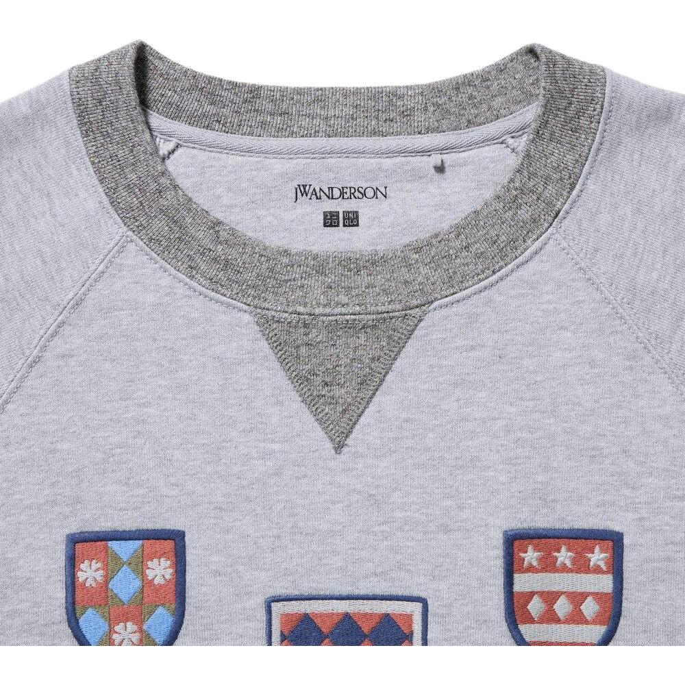 Uniqlo Коллаборация Jw Anderson Осень/Зима 23 Круглый вырез Опущенные плечи Длинный рукав Пуловер Толстовка Мужская толстовка Серый 462934-03