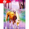 Diamond Mosaic Horse Diamond Painting with Round Stones Landscape Picture of Rhinestones