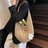 Women's Casual Hollow Out Wicker Woven Ladies Handmade Totes Bag Large Capacity Summer Beach Floral Decor Female's Shoulder Bag