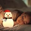 Yousheng Snowman Tap Light Cute Christmas Lamp Rechargeable Silicone Touch Bedside Light Snowman Mood Lighting for Christmas Tree