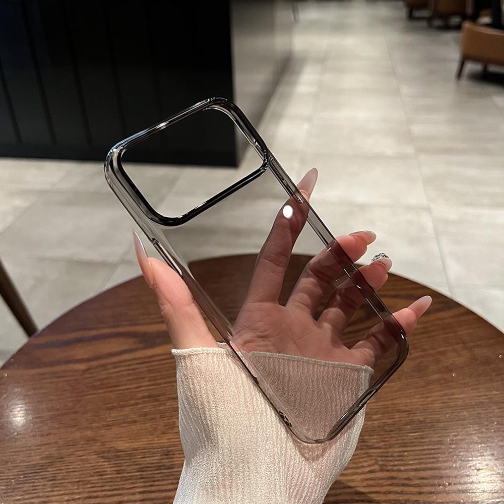 Ультратонкий прозрачный оранжевый чехол для телефона iPhone 17 Pro Max 17 Air 16 15 14 13 12 Акриловый ПК Тонкий Покрытие Жесткий Чехол