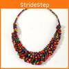 Creative Wooden Colored Bead Woven Necklace Neck Accessories For Gift Holiday