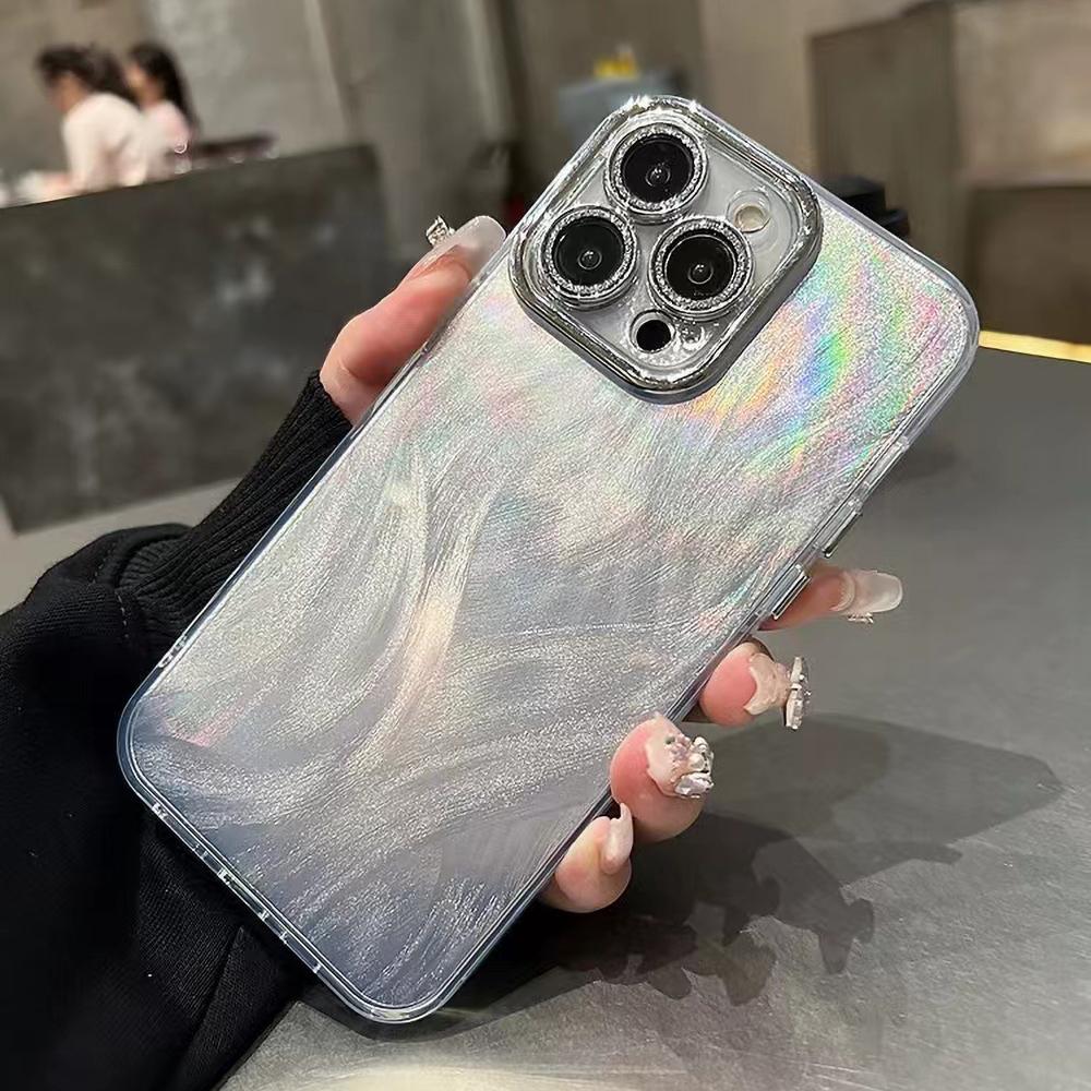 Laser Phone Case for iPhone 11 12 13 14 15 Pro Max 11 14 13 15 Laser Feather Glitter Shockproof Back Cover for iPhone 14 12 13 Pro
