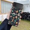 Снежный рождественский чехол для Samsung Galaxy Z Flip 3 4 5G черный жесткий корпус для телефона из ПК Z Flip4 роскошный сегментированный чехол