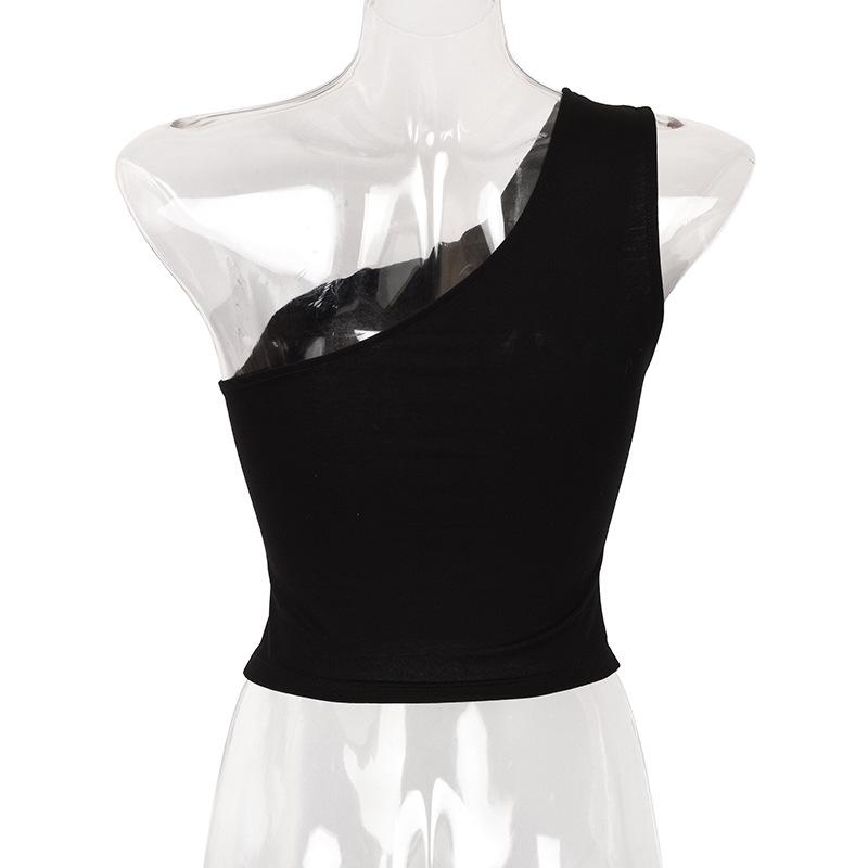 Женские спортивные майки, сексуальные укороченные топы, жилет, повседневная женская летняя одежда на одно плечо, топы, эластичные топы для фитнеса