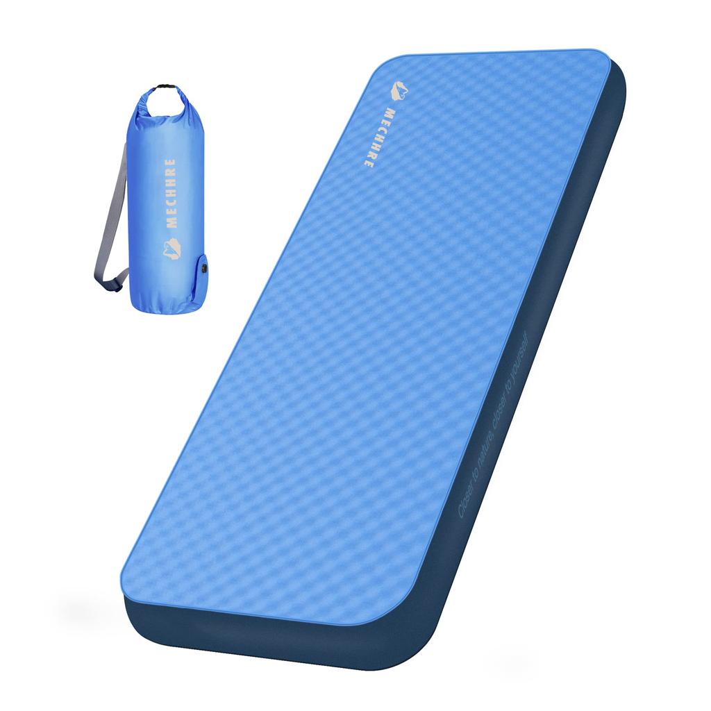 Thick Self Inflating Sleeping Pad with Solid Foam Camping Mattress with Pump Sack Portable Roll Up Bed Inflatable Outdoor Mat