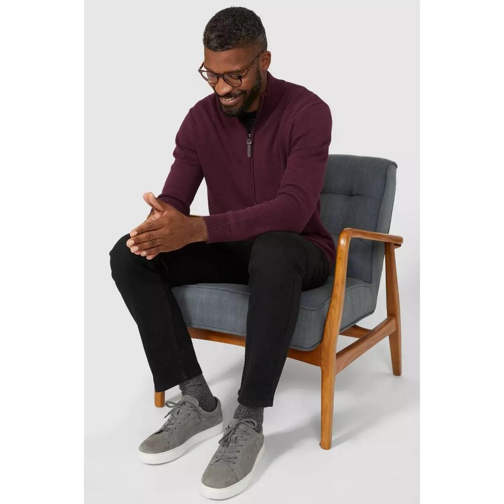 Maine Mens Premium Cotton Full Zip Jumper