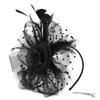 Mesh Flower Wedding Alice Headband Clip Fascinator Hat Tea Party Headband Feathers Hair Clip