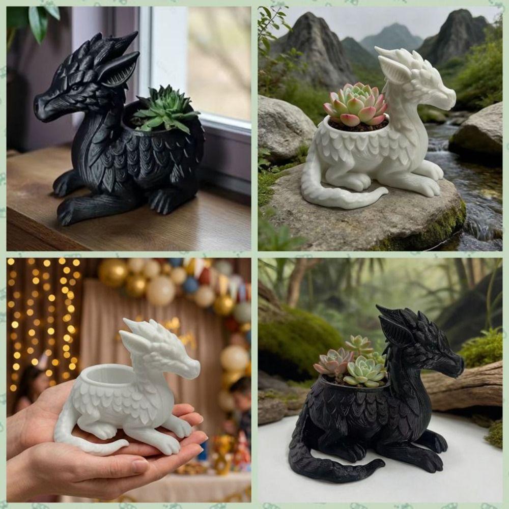 Подарок 3D-печатный горшок для суккулентов Держатель для украшений Домашний декор Цветочный горшок Формы Фантастический Дракон Горшок для растений Подарок на день рождения