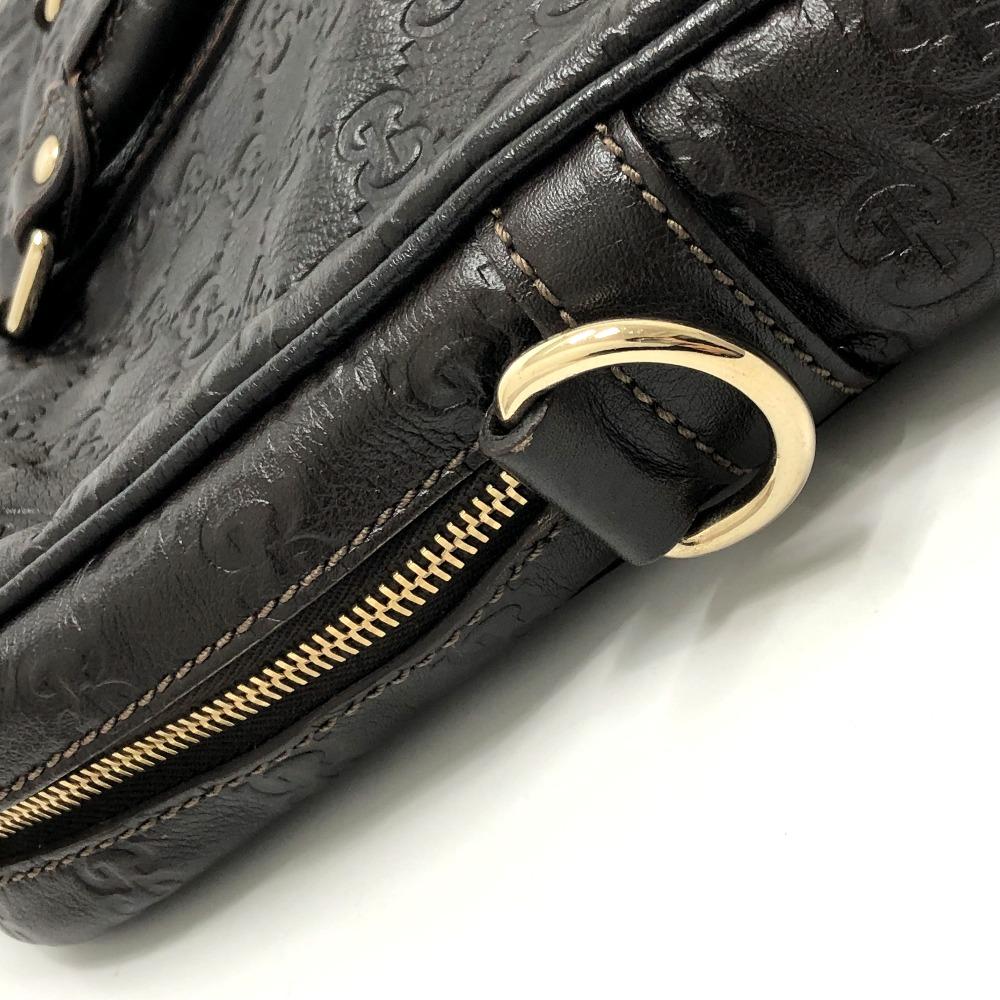 GUCCI 201480 Sima Line Hand Bag Business bag Briefcase Leather Brown