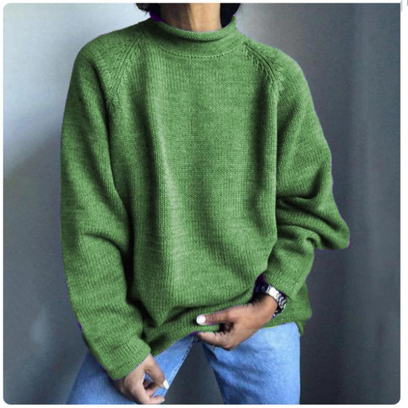 Весенний однотонный пуловер свободного кроя, повседневный вязаный свитер для женщин, роскошный топ с расслабленной посадкой, стройнящий и универсальный