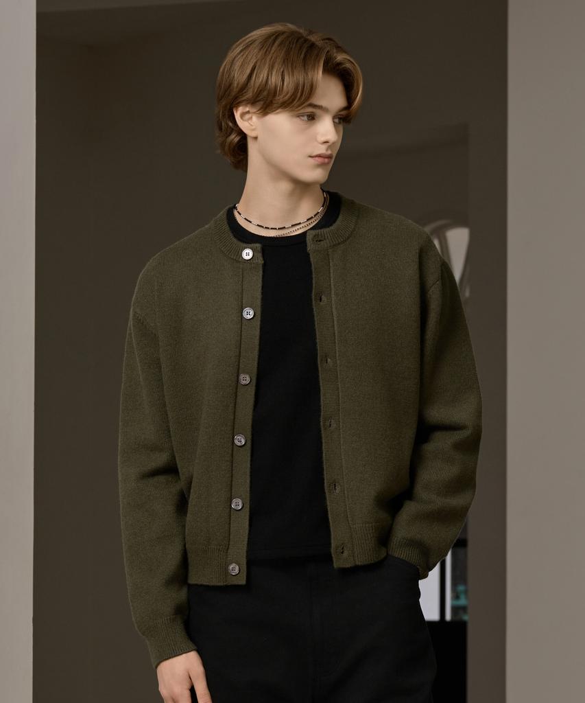Hyoji Fw Стираемый Базовый Круглый Укороченный Вязаный Кардиган (7 цветов)