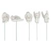 5Pcs Cupid Figurine On Stick Durable Resin Miniature White Angel Figurine for Garden Backyard Lawns