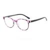 New Fashionable Anti Blue Light Circular Large Frame Reading Glasses Clear Lens Optical Prescription Eyeglasses 0 To +4.0