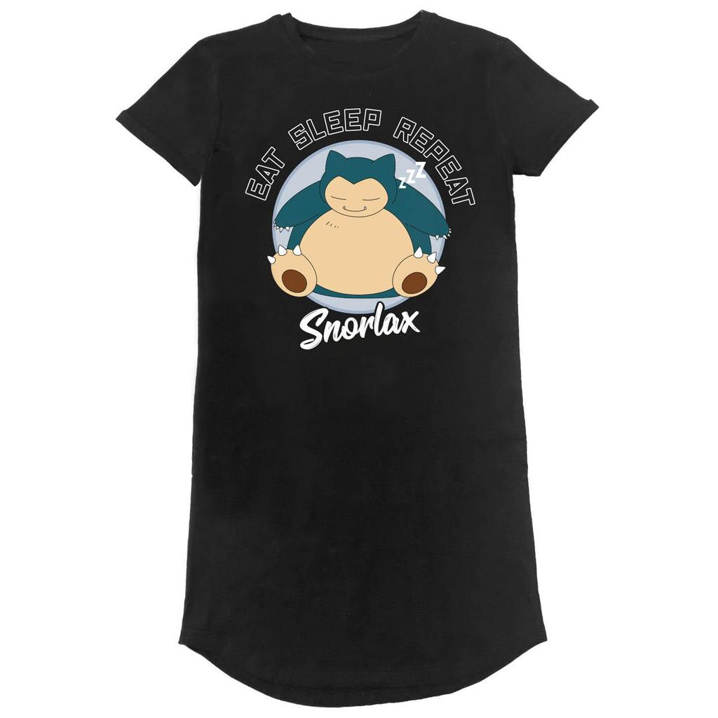 POKEMON Womens/Ladies Sleeping Snorlax T-Shirt Dress