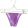 Men Thong Colorful Waistband Stretch Ice Silk Solid Color Sexy U Convex Briefs