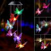 1pc Purple Butterfly Solar Wind Chimes Color Changing Lights Outdoor, Unique Mobile Wind Chime