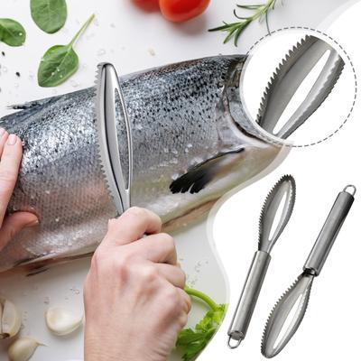 Инструмент для очистки рыбьей чешуи, новый многофункциональный набор для чистки рыбы из нержавеющей стали 2024 года, премиальное средство для удаления накипи с пилообразным зубом, набор для удаления рыбы