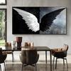 Современные черно-белые крылья ангела, холст, картины, плакаты и принты, настенное искусство, абстрактные картины для гостиной, домашний декор, без рамки