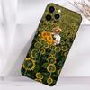 Чехол для телефона с рисунком под Ван Гога «Подсолнухи» для iPhone 16,15,14,13,12,11 Plus,Pro Max,XS,X,XR,SE,Mini,8,7 Мягкий силиконовый черный чехол