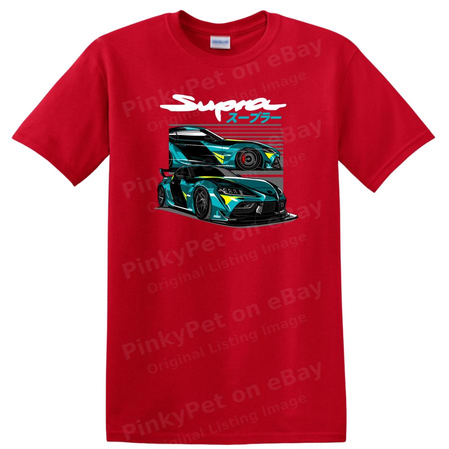 Футболка с графикой автомобиля Supra Крутой гоночный дизайн Автомобильная футболка Уличный стиль