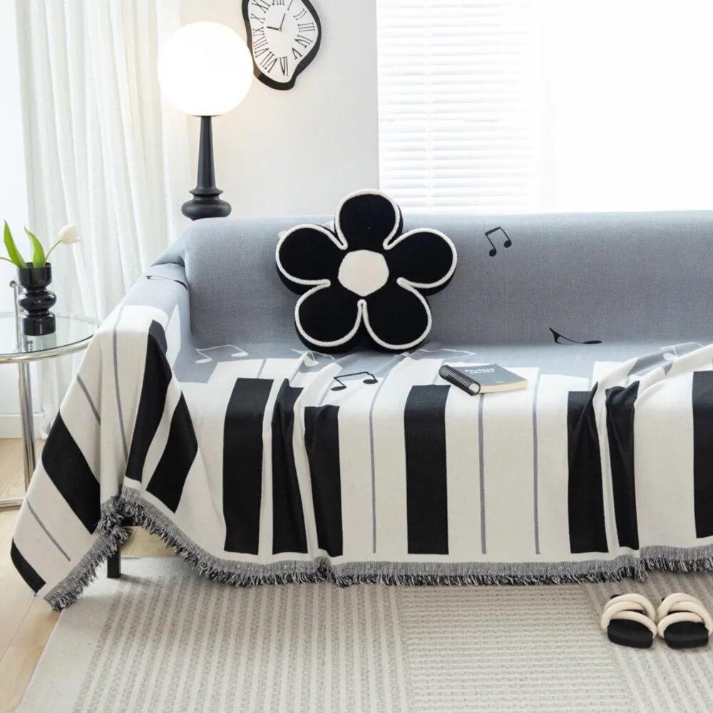 Чехол для дивана с ключом от фортепиано, полотенце для дивана, чехол для дивана из синели, коврик для домашних животных, коврик для гостиной, музыкальная нота, чехол для дивана, одеяло