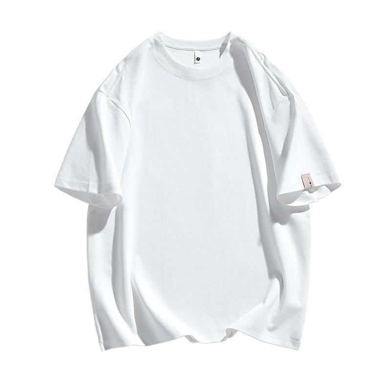 Мужская футболка свободного кроя, минималистичная, с круглым вырезом, однотонная, летняя, с коротким рукавом
