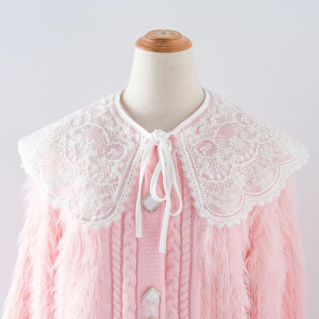 Girls Shoulder Wraps Shawl for Women's Shirt Fake Collar Front Tie White Lapel Blouse Detachable Collar Vintage Ladies Collar