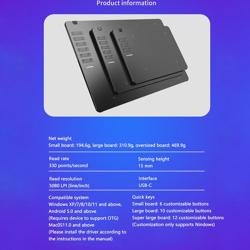 Графический планшет для рисования Цифровой планшет для письма Доска для рисования Для телефона Android Windows Mac Ноутбук для рисования Курс дизайна