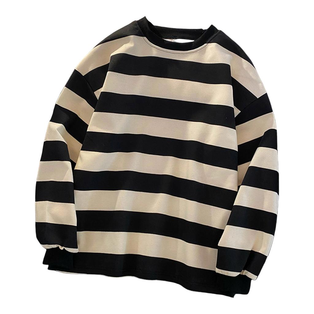 Женская весенняя полосатая длинная толстовка с люрексом, свободный верх