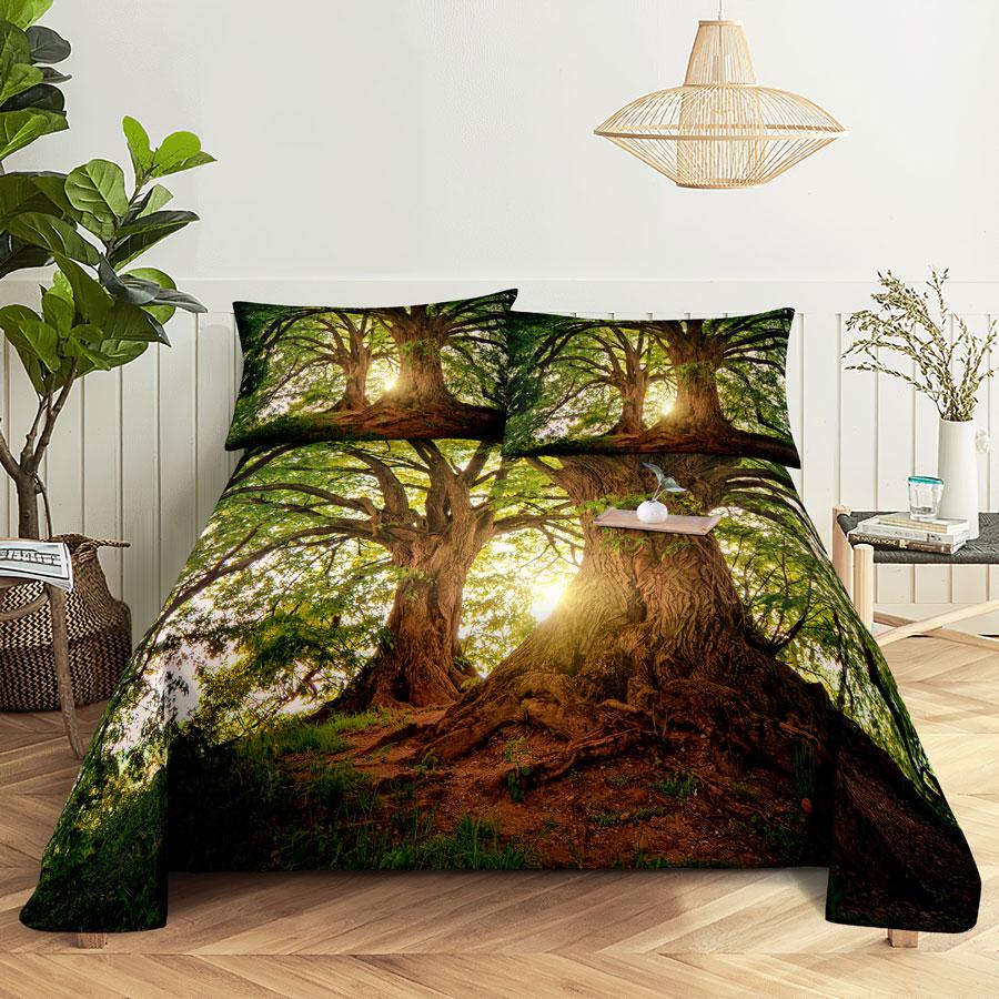 Comforter Scene Bed Sheet And Bedding Linens Queen King Double Size 220X240 Trees For Bedroom Soft Twin Full Single
