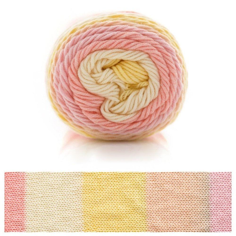 Rainbow Color Crochet Knitting Cotton Rainbow Cotton Yarn Warm Milk Cotton  Scarf