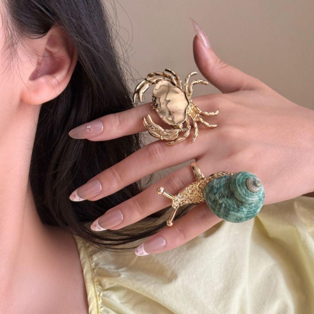 Jewelry Accessories Ocean Animal Ring Korean Style Bohemia Finger Ring Shell Snail Ring Friend