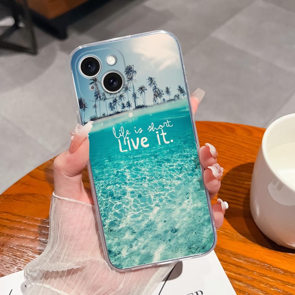 Для Apple iPhone X XS XR SE 11 12 13 14 15 Pro Max чехол Мягкий силиконовый противоударный прозрачный матовый модные этикетки с защитой от падения для бампера iPhone