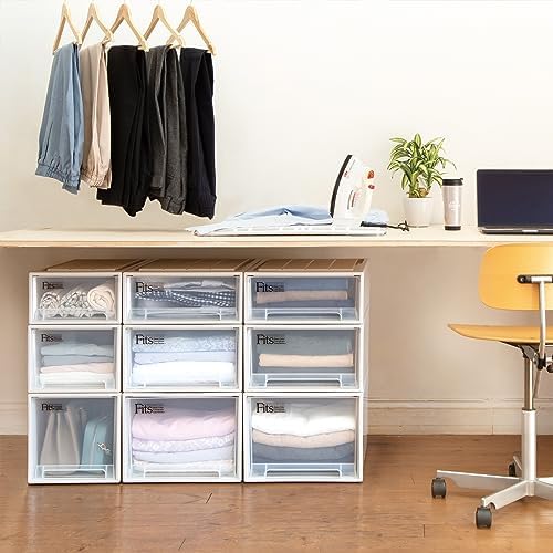 Tenma Fits Case Storage Box, Small Organizer, 22.4cm Wide x 30.7cm Deep x 12.4cm High, Sagging-Resistant Storage Case for Small Items and Clothing, Co