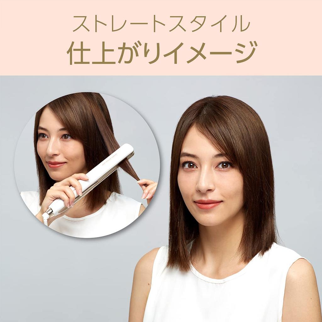 Koizumi Утюжок для волос прямой отрицательный ион Salon Sense 300 шелковистый влажный совместимый с зарубежными товарами 5 уровней регулировки температуры белый KHS-8730/W