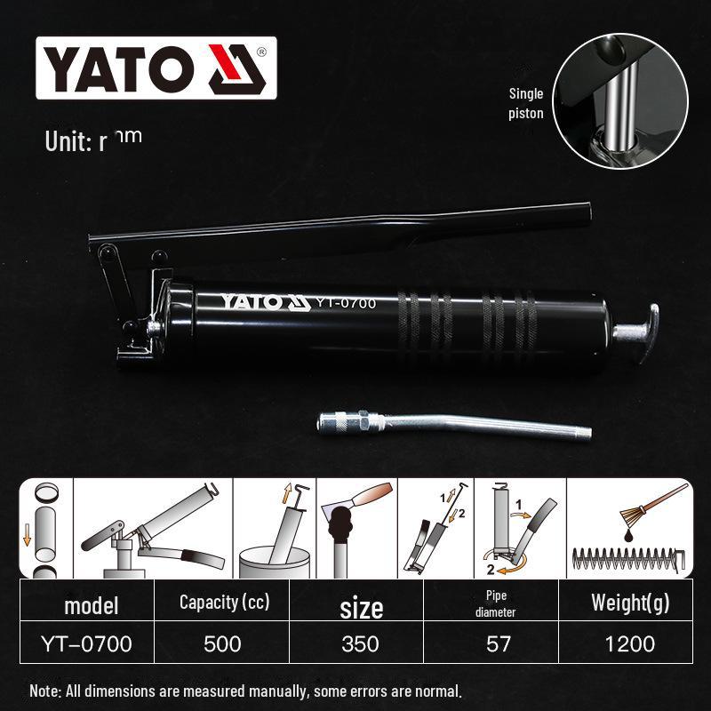 «Промышленный смазочный пистолет Yiertuo с одно-/двухпоршневой пневматической насадкой и ручным шлангом»