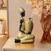 Статуэтки африканских племенных женщин, черные девушки, настольные декоративные скульптуры, аксессуары для украшения дома