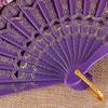 Китайский стиль Винтажный шелковый складной веер Искусство Ремесла Подарок Украшение для дома Танцевальный ручной веер Декоративный веер для комнаты