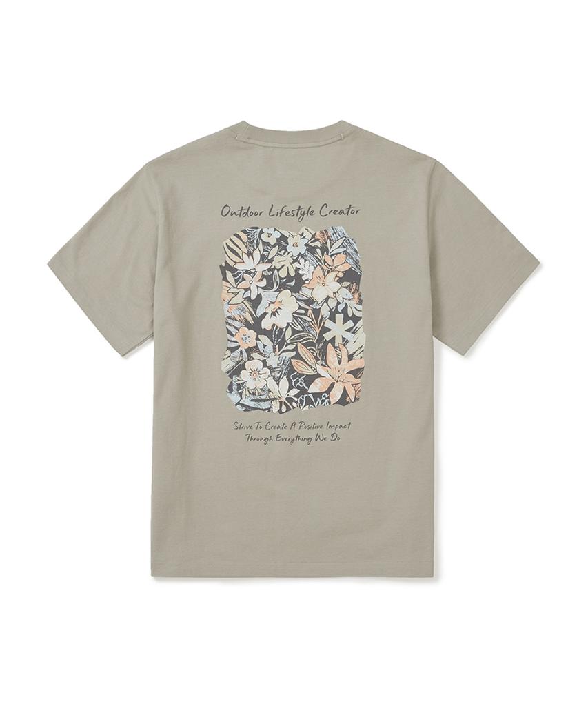 SNOWPEAK APPAREL Хлопковая тропическая футболка с коротким рукавом (S25Mufts62) Туманно-серый