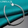925 Sterling Silver 4MM Chain Bracelet For Women Men Wedding Party Fashion Jewelry